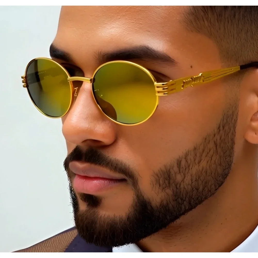 Fashion Sunglasses Vintage Gold Mirror Lens Sun Glasses OUtdoor Festival‎ Style
